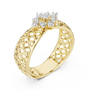 Anillo de Compromiso de Oro Blanco de 14K con Diamante de Corte Redondo para Mujer |   Ropa de Compromiso |   Diamante Cultivado Nuevo - Product Image 5