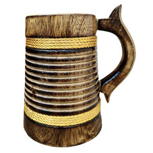 Tasse à bière en bois d'acacia brun clair tasse à café en bois personnalisée verres à boire tasse à café ménage bureau tasse à eau tasses à café - Product Image 1