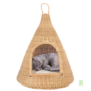 Cama de Ratán Hecha a Mano de Lujo para Gatos, Cesta Ecológica de Mimbre para Mascotas, Muebles Naturales para Gatos - Product Image 6