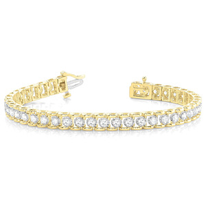 Pulsera de Diamantes Cultivados en Laboratorio, Oro Amarillo, Corte Redondo, Joyería Fina para Mujer - Product Image 1