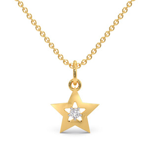 สร้อยคอโซ่ประดับเพชรลายดาวแบบเปิดโล่ง - Product Image 1