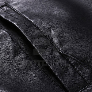 Veste en cuir pour homme à prix bas, col montant, automne-hiver, meilleure qualité, écologique, style streetwear, respirante - Product Image 5