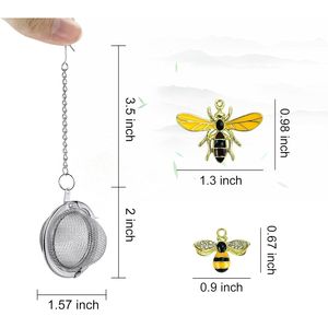 2.1 Inch Stainless Steel Mesh <b>Tea</b> <b>Infuser</b> with Honey Bee Pendant <b>Tea</b> Ball Strainer Diffuser <b>Tea</b> Steeper for Effective Filtering - Product Image 2
