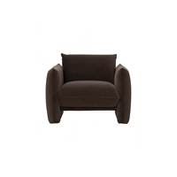 Sillón Moderno Cuadrado con Relleno de Espuma y Tapizado en Tela, con Brazos Acolchados, para Apartamento y Sala de Estar