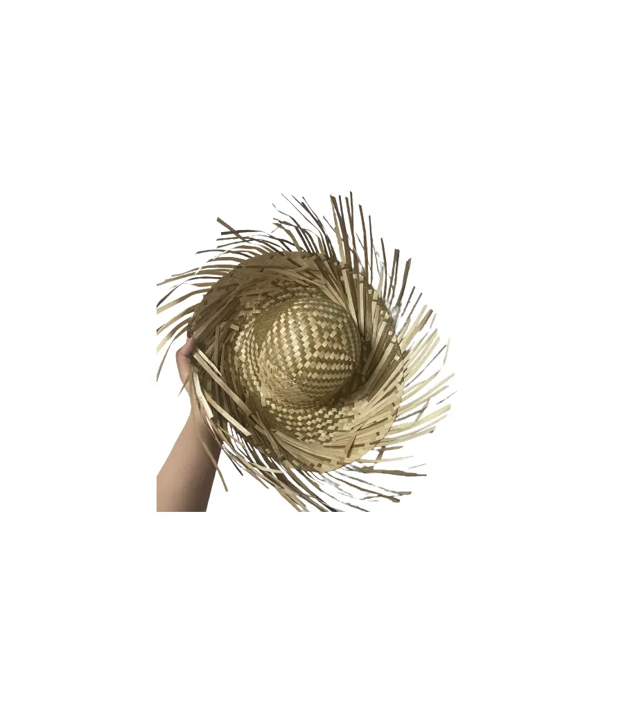 Precio barato de fábrica, sombrero de paja de Palma salvavidas de ala ancha para el sol para sombreros hechos a mano de verano con logotipo y forma personalizados listos para enviar