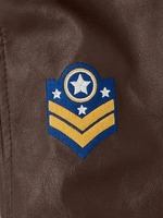 Blouson Aviateur Homme Brodé en Peau de Mouton Véritable, Blouson Bomber en Cuir avec Doublure Fourrure, Vêtement d'Hiver pour Pilote, Vente en Gros OEM