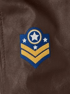 Men's Embroidered Shearling Aviator <b>Jacket</b> Genuine <b>Leather</b> Flight Bomber <b>Jacket</b> Fur Lined Winter <b>Pilot</b> Outerwear OEM Wholesale - Product Image 3