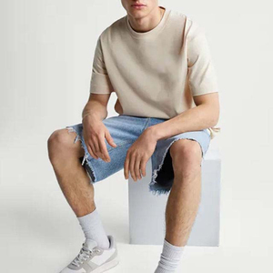 T-shirts Homme Cropped Coupe Boxy Oversize à Épaules Tombantes, 100% Coton Uni, Écologiques et Respirants, Design Col Unique – Meilleures Ventes - Product Image 4