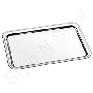 Plateau rectangulaire en acier inoxydable de qualité alimentaire avec technique d'émail coloré Plateau de service lourd pour buffet plus économique - Product Image 1