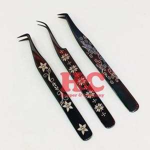Top Deals Tweezers mink Custom Eyelash Extension Tweezers Stainless Steel Anti-Magnetic Strong Grip Hand Tested Custom Logo - Product Image 1