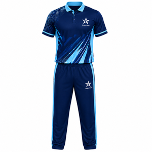 Uniforme de Cricket de Alta Calidad, Tela Flexible y Transpirable para Mayor Comodidad, Uniforme de Cricket Personalizado al por Mayor con Logotipos de Patrocinadores del Equipo - Product Image 1