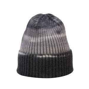 Bonnet chaud 100 % acrylique de haute qualité avec revers, motif tie-dye, lettres de dessin animé et points côtelés, idéal pour l'hiver et la plage - Vente en gros - Product Image 4