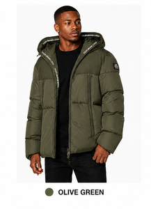 OEM Custom Logo Men's Hooded Puffer Jacket Winter Insulated <b>Bubble</b> <b>Coat</b> Luxury Fashion Outerwear European American Fit Wholesale - Product Image 5