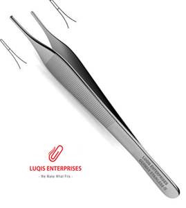 คีมเย็บแผลขนาดเล็ก Adson พร้อมแท่นผูกไหม ขนาดปลาย 0.9 มม. คีมผ่าตัดแบบใช้นิ้วโป้ง ทำจากสแตนเลส อุปกรณ์ทางการแพทย์ - Product Image 4