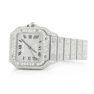 Montre Moissanite Iced Out VVS Diamant Hip Hop Tendance Acier Inoxydable Quartz Bracelet 20mm Cadran Verre Luxe Homme - Product Image 2