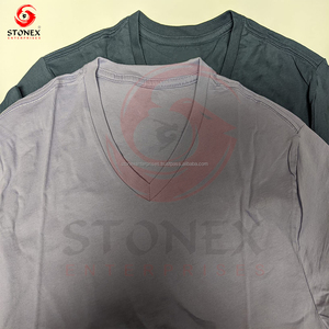 T-shirt à col en V personnalisé avec logo imprimé, 100% coton, de haute qualité, léger, luxueux, coupe unisexe, pour homme - Product Image 2