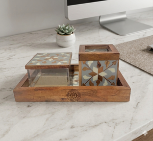 Madera con resina epoxi con quemador de incienso de madera Bakhoor establece quemador de incienso personalizado islámico fragancia quema de India - Product Image 1