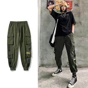 Women High Waist Gothic Casual Pants Streetwear Summer <b>Hip</b> Hop Cargo Pants - Product Image 3