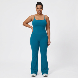 Wholesale Custom Logo Female 2PCS Yoga Set Women Gym Fitness Sports Suits High Waist <b>Flared</b> Trousers Workout Suits Athletic Wear - Product Image 1