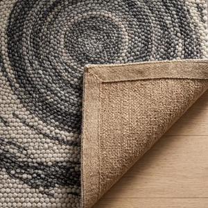 Tapis d'intérieur tendance en laine, couleur unie beige charbon, antidérapant, à poils moyens, tissé à la main, texturé, à boucles épaisses - Product Image 6