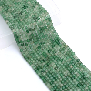 Perles facettées en quartz fraise AAA de 4 mm, quartz vert naturel, pierre semi-précieuse, perles fantaisie en forme de briolette 3D pour bijoux - Product Image 3