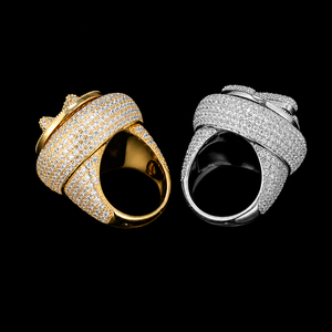 New Arrival Letter Hip Hop Man's Made <b>Ring</b> Moissanite Diamond Custom New Design Gold Plated Full <b>Iced</b> Beautiful Unisex <b>Ring</b> - Product Image 6