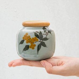 Elegante Tarro de Almacenamiento para Cocina con Acabado Degradado y Tapa de Madera, Hermético para Mantener la Frescura, Organizador Estiloso para Encimera, para Té y Café - Product Image 6