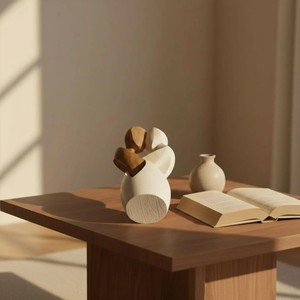 Fabuleuse sculpture en bois faite à la main en forme de cœur, décoration minimaliste pour table, cadeau d'anniversaire pour le salon - Product Image 2