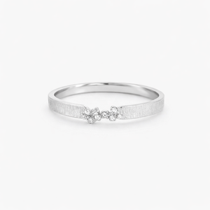 Bague en or massif 14K 18K or rose avec diamant de laboratoire texturé effet écorce et grappe de diamants sertie à la main – Cadeau spécial pour elle - Product Image 3
