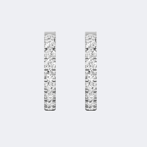 3.65CTW 9K Gold Plated Round Cut Lab Grown Diamond Luxury <b>Large</b> Pave Set <b>Hoop</b> Earrings - Product Image 2