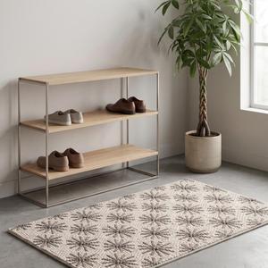Handwoven <b>Cream</b> <b>Grey</b> Solid Color Wool Anti-Slip Modern Minimalist Area <b>Rug</b>-Home & Commercial Use Floor Carpet - Product Image 2