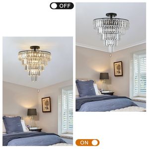 Stile moderno grande lampadario di cristallo W1340110374/L5011 finitura nera per sala da pranzo soggiorno camera da letto-lampadine escluse - Product Image 6