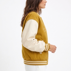 Veste de sport personnalisée jaune moutarde, veste de sport jaune moutarde pour femme, vente en gros de vestes de sport - Product Image 3