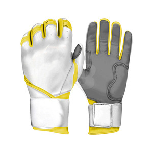 Customized Professional Leather <b>Baseball</b> Batting <b>Gloves</b> Unisex Velcro Strap Lightweight Breathable Long Cuff Durable Design - Product Image 1