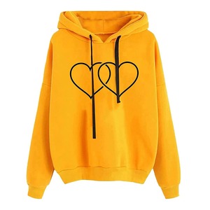 เสื้อฮู้ดสีเหลืองแบบยูนิเซ็กซ์ ทรงโอเวอร์ไซส์ สวมใส่สบาย ผลิตจากผ้าถักโพลีเอสเตอร์/คอตตอน ระบายอากาศได้ดี เหมาะสำหรับฤดูหนาว เป็นมิตรต่อสิ่งแวดล้อม - Product Image 1