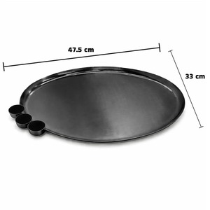Ensemble de luxe de 3 plateaux de service ronds en métal avec finition miroir pour la maison, l'hôtel, le thé, le café et la présentation des aliments en gros de chez White Royals - Product Image 2