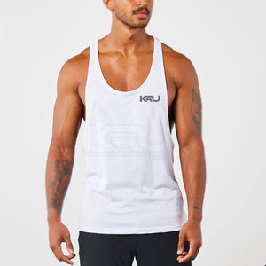 High Quality Plain Solid Color Men <b>Stringer</b> Tank Relaxed Fit Sleeveless <b>Vest</b> For Fitness Training Casual Home And Street Wear - Product Image 3