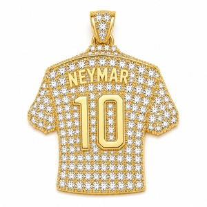 จี้เสื้อฟุตบอลเพชรทองคำ 18K เพชรเพาะเลี้ยงในห้องปฏิบัติการ สร้อยคอเลขเพชรเพาะเลี้ยงในห้องปฏิบัติการ ผู้ผลิตเครื่องประดับขายส่ง - Product Image 6