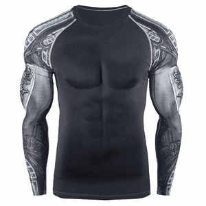 Vêtements de protection solaire personnalisés Rushguard, protection contre les rayons UV UPF 50, chemise de surf et de natation Rashguard pour hommes - Product Image 2