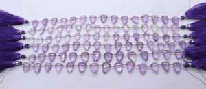 Perles d'améthyste rose naturelle facettées en forme de nœud 8x12-9x13 MM, perles de pierres précieuses triangulaires, perles d'améthyste rose de 8 pouces pour la fabrication de bijoux - Product Image 2