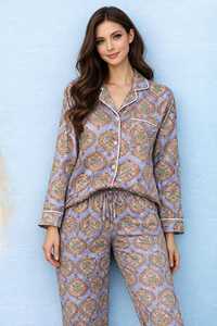 Ensemble de pyjama en coton imprimé à la main - Vêtements de nuit floraux Jaipuri - Product Image 5