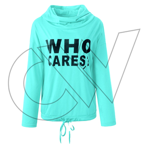 เสื้อสเวตเชิ้ตมีฮู้ดสีเขียวมิ้นท์สำหรับผู้หญิง ยี่ห้อ Carewear ผลิตจากผ้าผสมโพลีเอสเตอร์/คอตตอน ระบายอากาศได้ดี แขนยาว เหมาะสำหรับใส่ลำลองในฤดูหนาว - Product Image 1