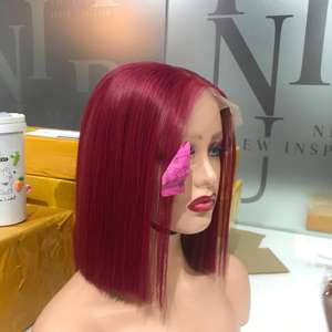 ผมต่อลูกไม้สวิสสีเปียโนเบอร์กันดียาว6นิ้วถึง30นิ้วตรงกับกระดูกบ๊อบเบอร์กันดี - Product Image 1