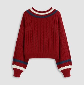 Suéter de Punto Estilo Universitario, Colores Pastel, Jersey Tejido, Suave y Femenino, Tendencia de Moda Otoñal para Estados Unidos, Transpirable - Product Image 2