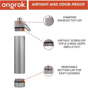 Premium Aluminum Metal Storage Tube Keychain Pocket-sized Airtight <b>Case</b> and Holder - Product Image 2
