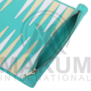 Leather Rolling up <b>Backgammon</b> <b>Set</b> Luxurious feel Leather Hand Gift Rolling up for Customized Wedding Gift - Product Image 3