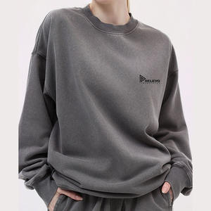 En stock, envío inmediato: Sudadera con capucha y cremallera, estilo streetwear, personalizable, lisa, de peso pesado 280 g/m², con efecto vintage lavado y hombros caídos, para otoño. - Product Image 5