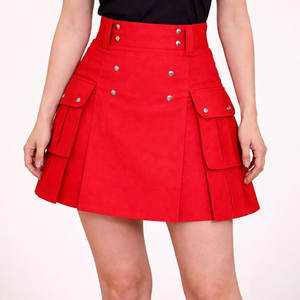 มินิคิลท์สีแดงแบบดั้งเดิมสำหรับผู้หญิงพร้อมกระเป๋า - แฟชั่นยูทิลิตี้คิลท์สตรีทแวร์ 2026 - Product Image 1