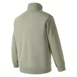 Men's Light Blue Half <b>Zip</b> Knitted <b>Sweater</b> Regular Fit Solid Color Casual Stand Collar Polyester / Cotton Anti-Shrink Breathable - Product Image 4