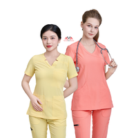 PRIX USINE Blouse médicale, tenue de travail dégradée pour dentistes, uniforme pour médecins et infirmières, uniforme d'hôpital en toile à col en V et manches courtes